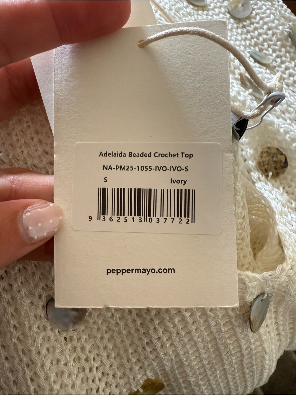 Peppermayo Cream Maxi Knit Skirt with Sequin Accents - Picture 4 of 4